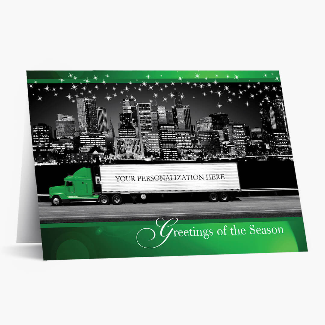 Green Contemporary Semi Holiday Card
