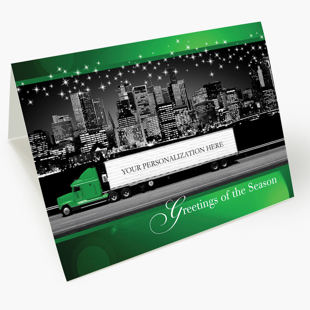 Green Contemporary Semi Holiday Card