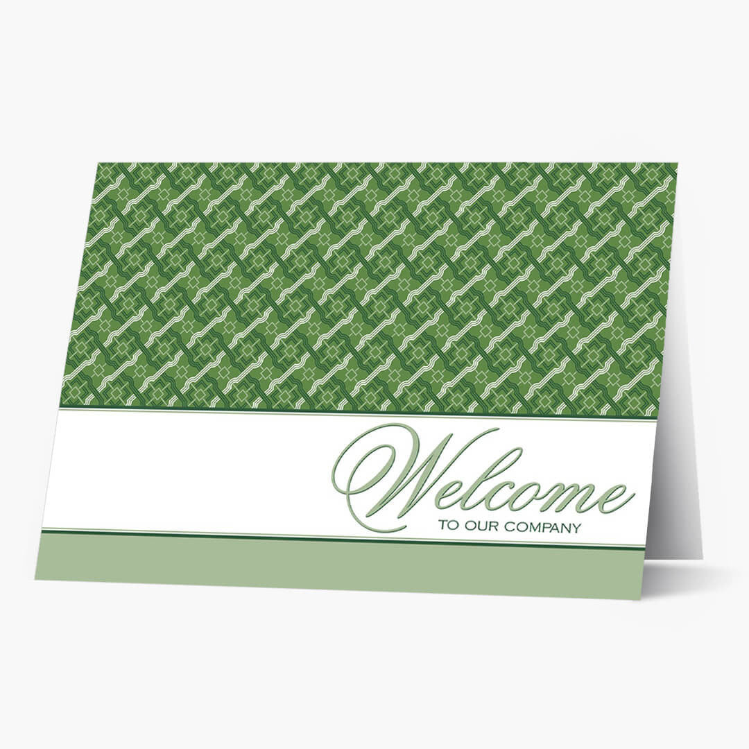 Green Pattern Welcome Card