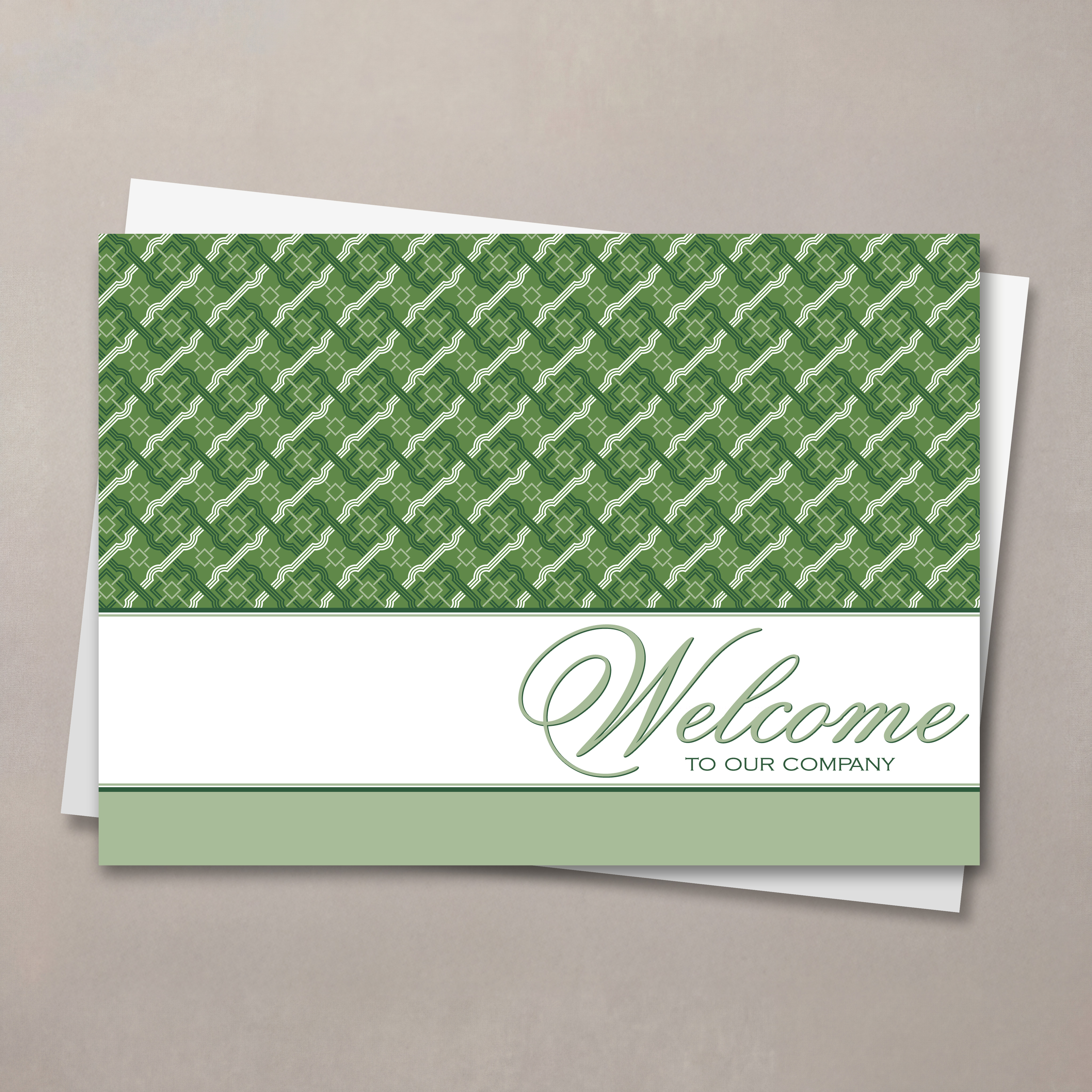Green Pattern Welcome Card
