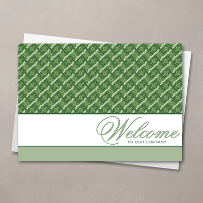 Green Pattern Welcome Card