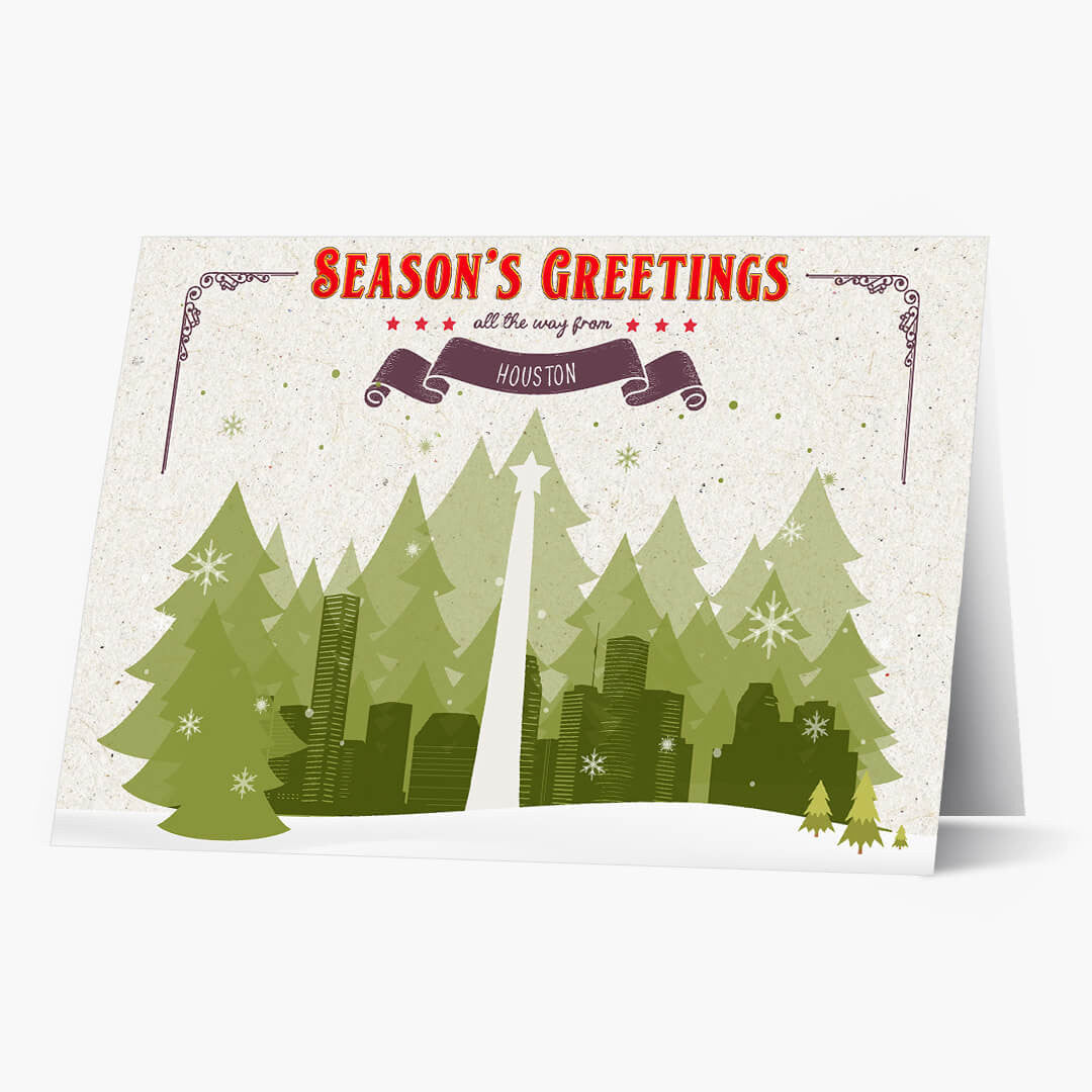 Holiday Trees Houston Christmas Card