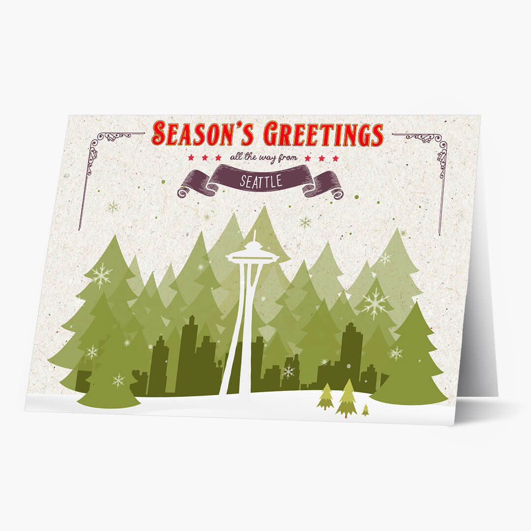 Holiday Trees Seattle Christmas Card