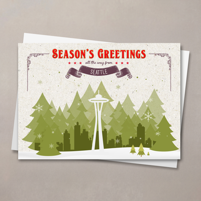 Holiday Trees Seattle Christmas Card