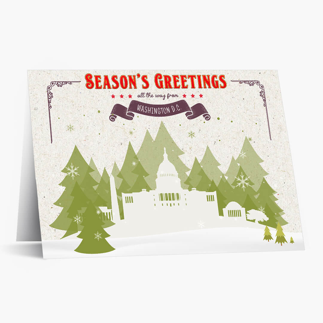 Holiday Trees Washington Christmas Card