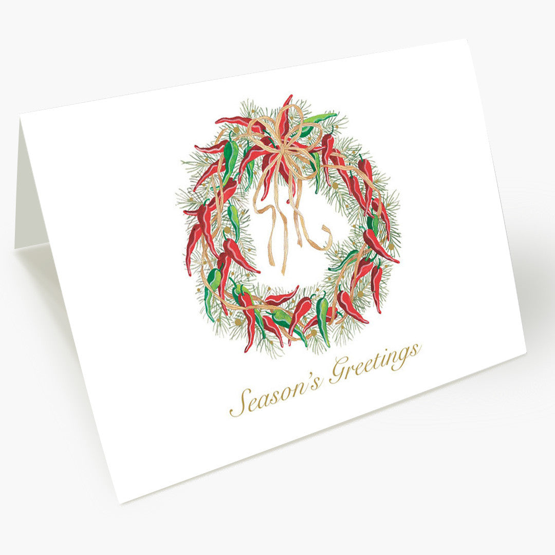 Hot Pepper Wreath Holiday Card