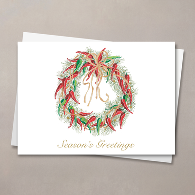 Hot Pepper Wreath Holiday Card
