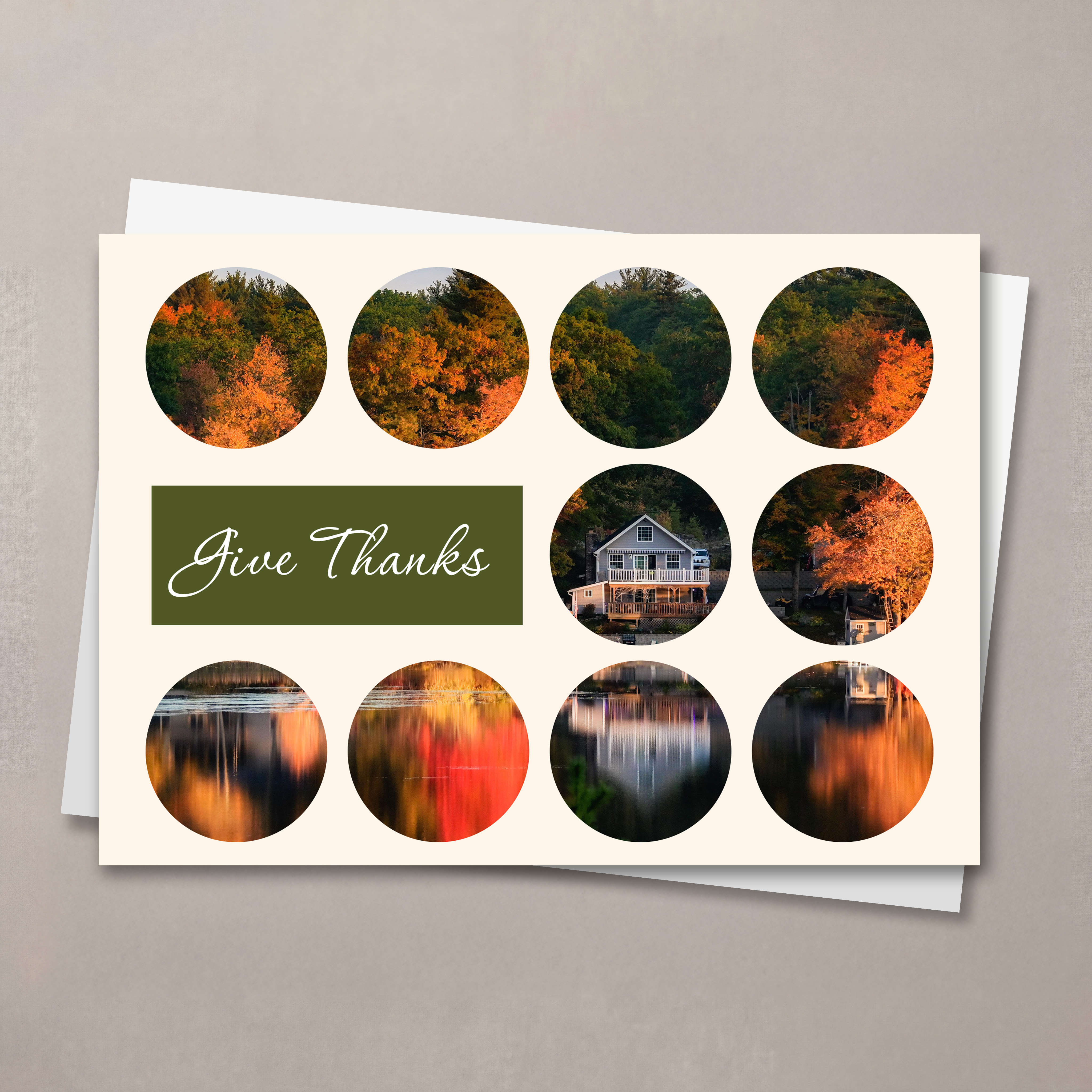 House Amidst Autumn Colors Thanksgiving Card