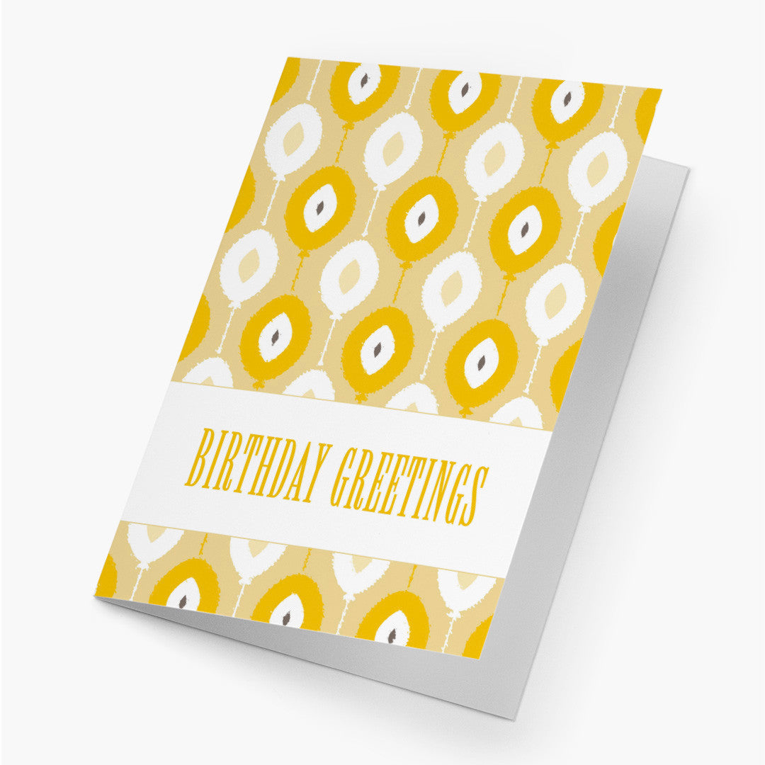 Ikat Balloons Birthday Card