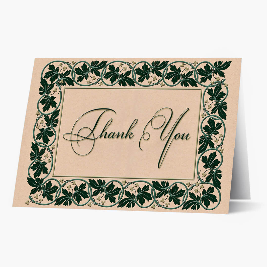 Ivy Frame Of Thanks Card
