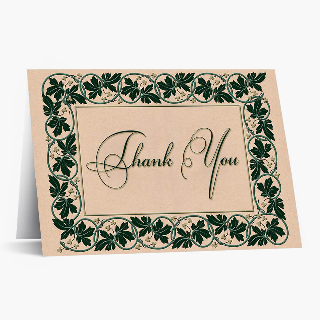 Ivy Frame Of Thanks Card
