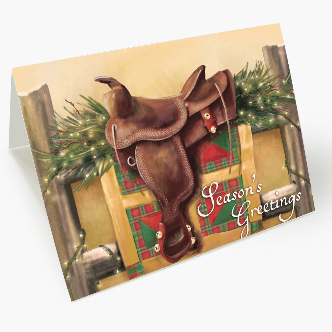 Jingle Bell Saddle Christmas Card