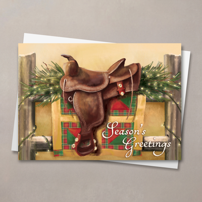 Jingle Bell Saddle Christmas Card