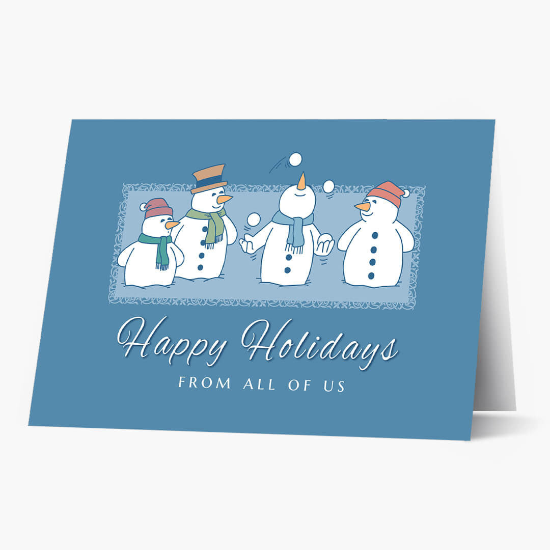 Juggling Snowman Holiday Card