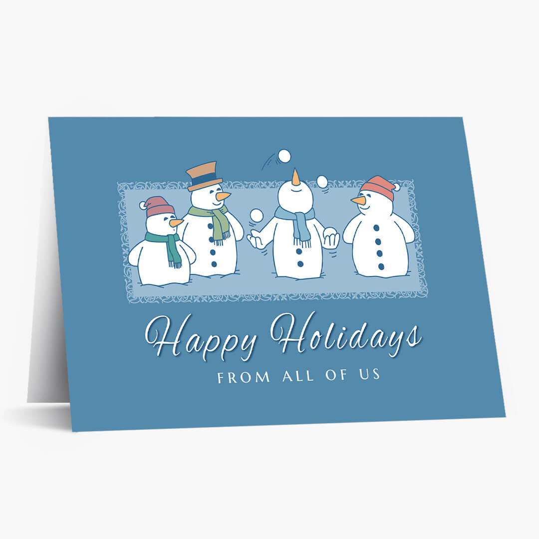 Juggling Snowman Holiday Card
