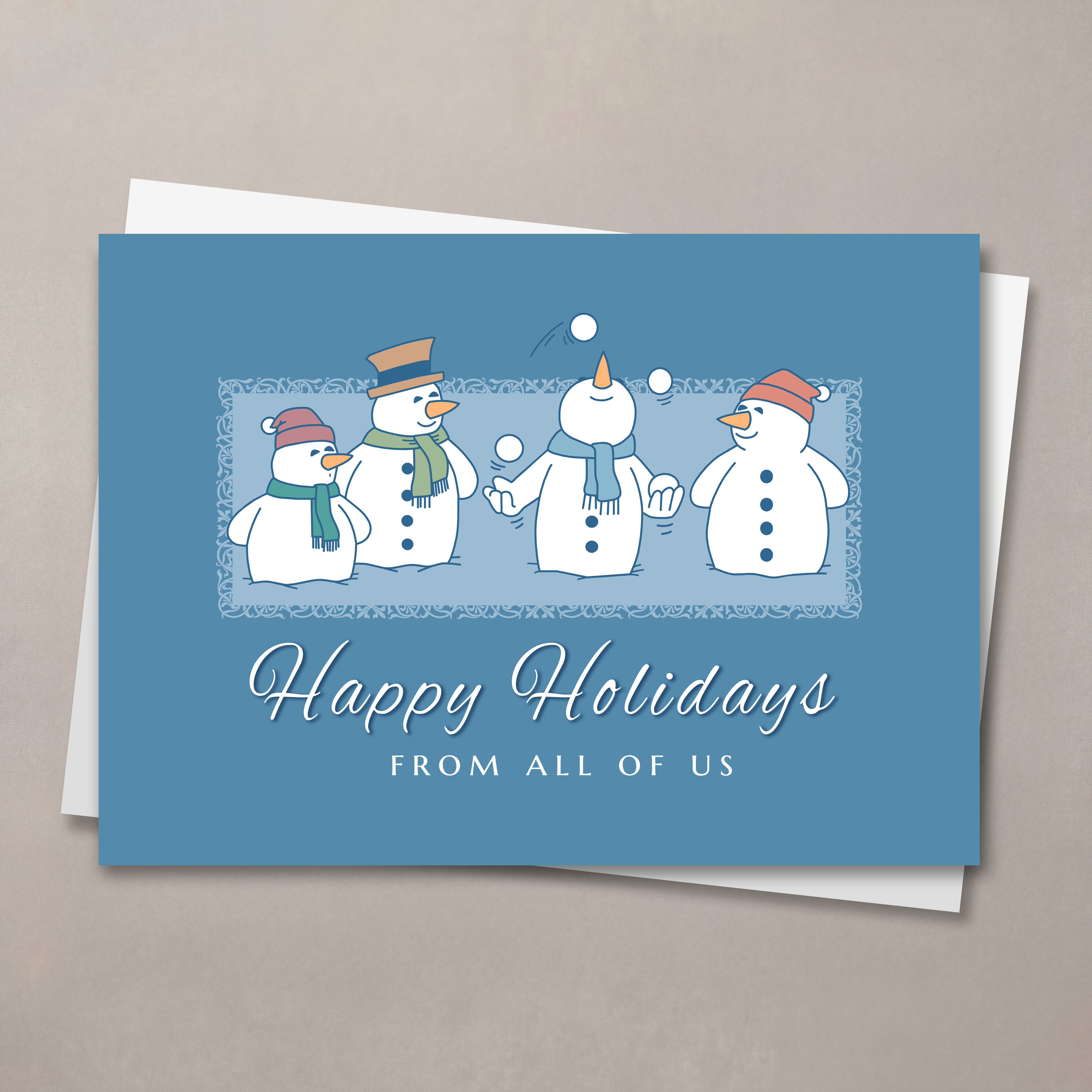 Juggling Snowman Holiday Card