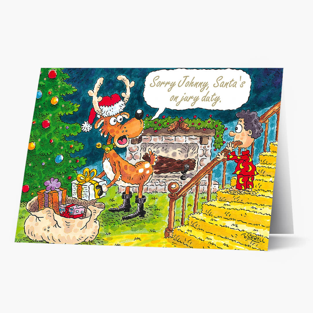 Jury Duty Santa Christmas Card
