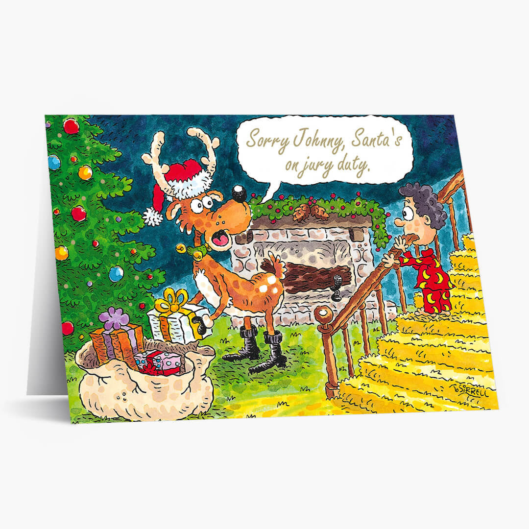 Jury Duty Santa Christmas Card
