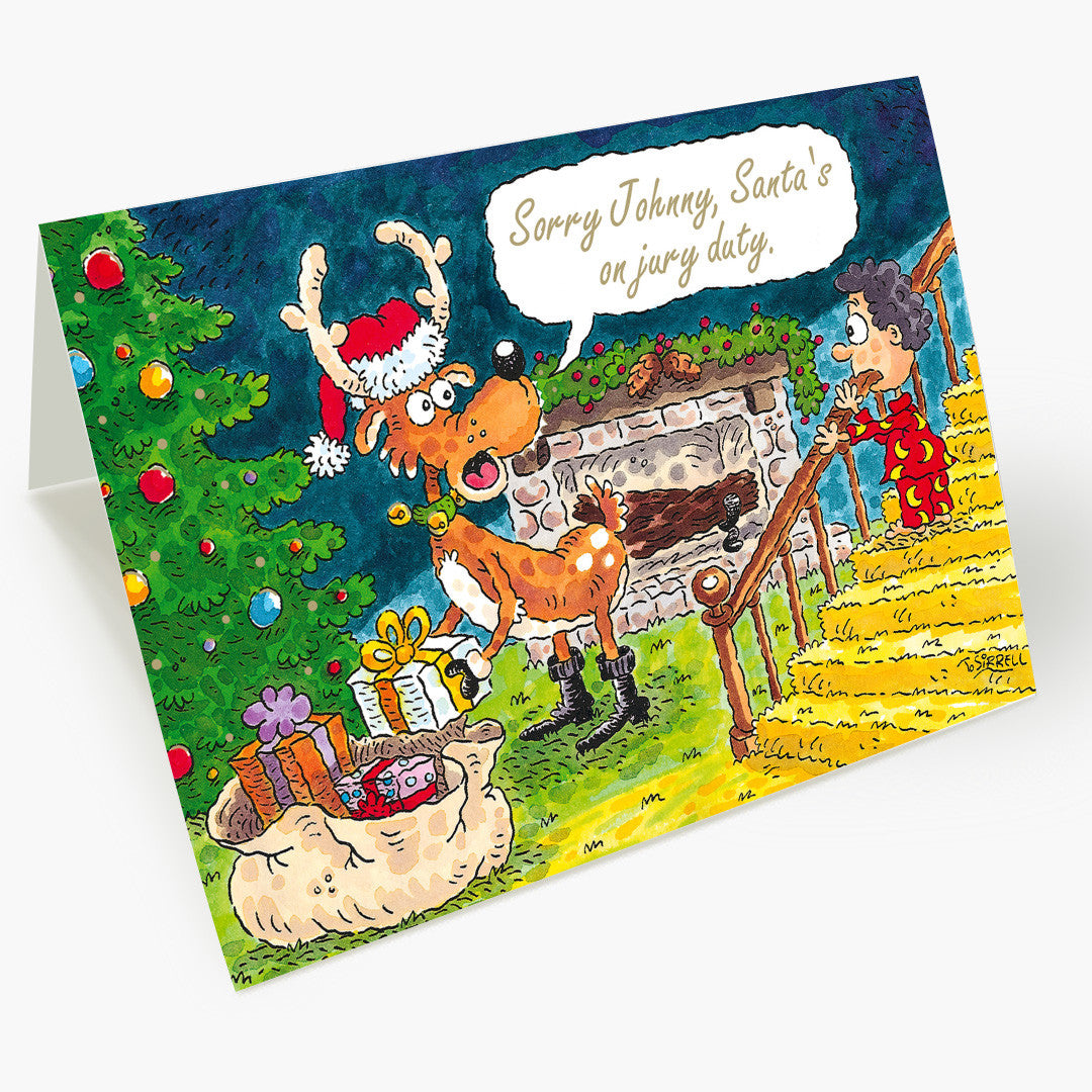 Jury Duty Santa Christmas Card
