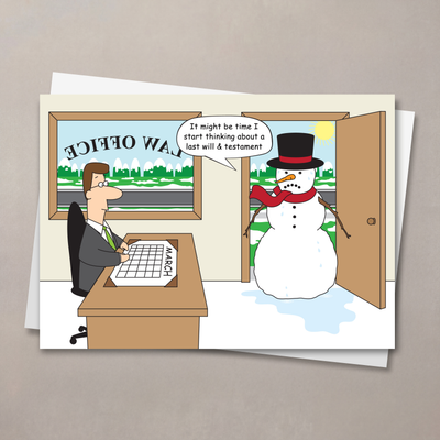 Law Office Snowman Christmas Card