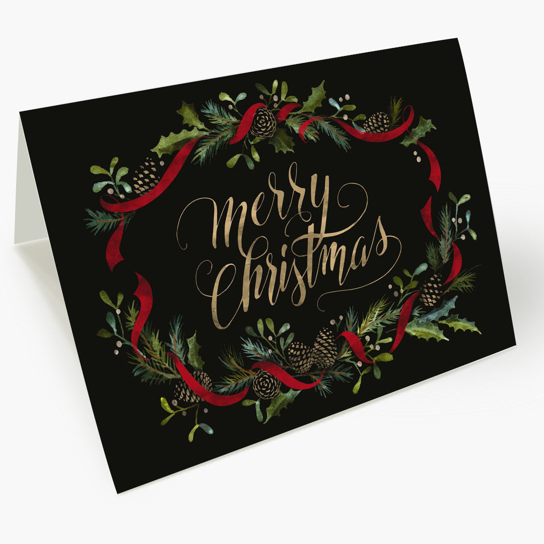 Merry Christmas Pine Cones Card