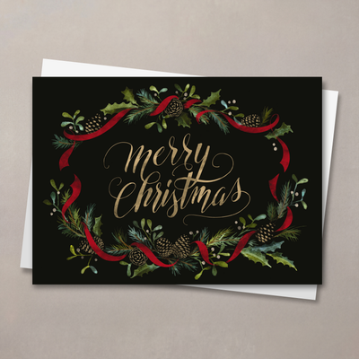 Merry Christmas Pine Cones Card