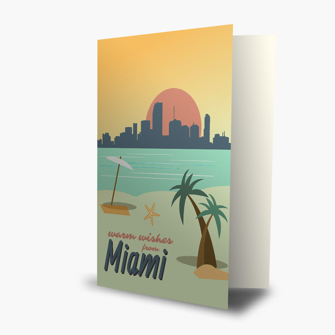 Miami Warm Wishes Christmas Card