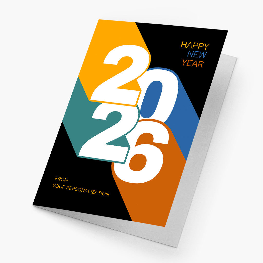 Modern Retro 2026 New Year Card