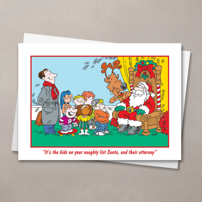 Naughty Kids Legal Christmas Card