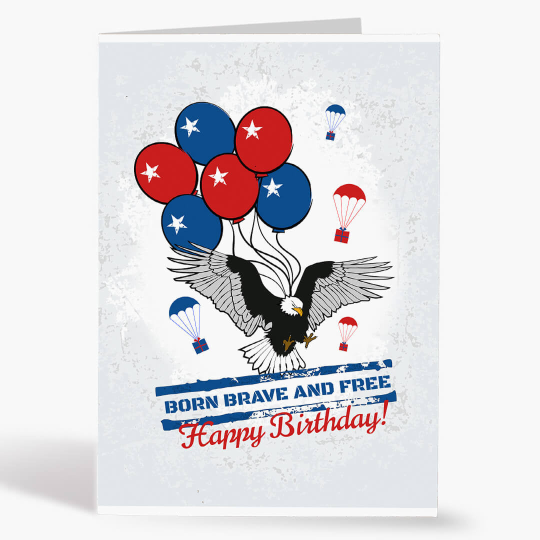 Patriotic Birthday Christmas Card
