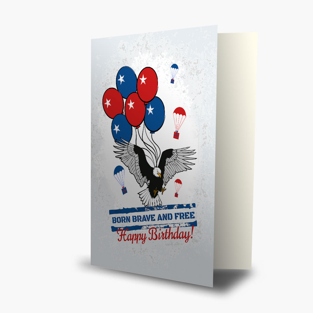 Patriotic Birthday Christmas Card