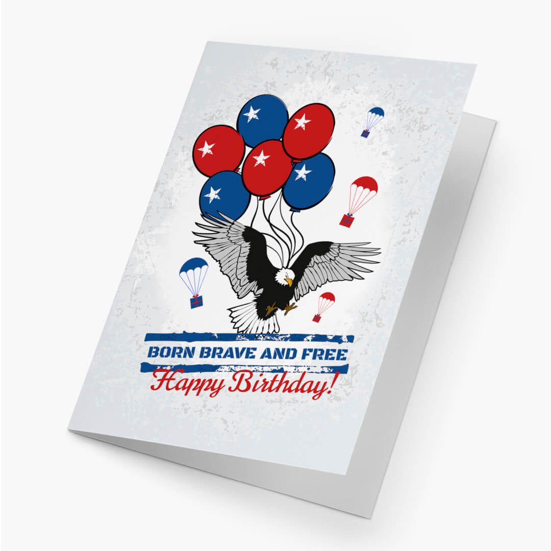 Patriotic Birthday Christmas Card