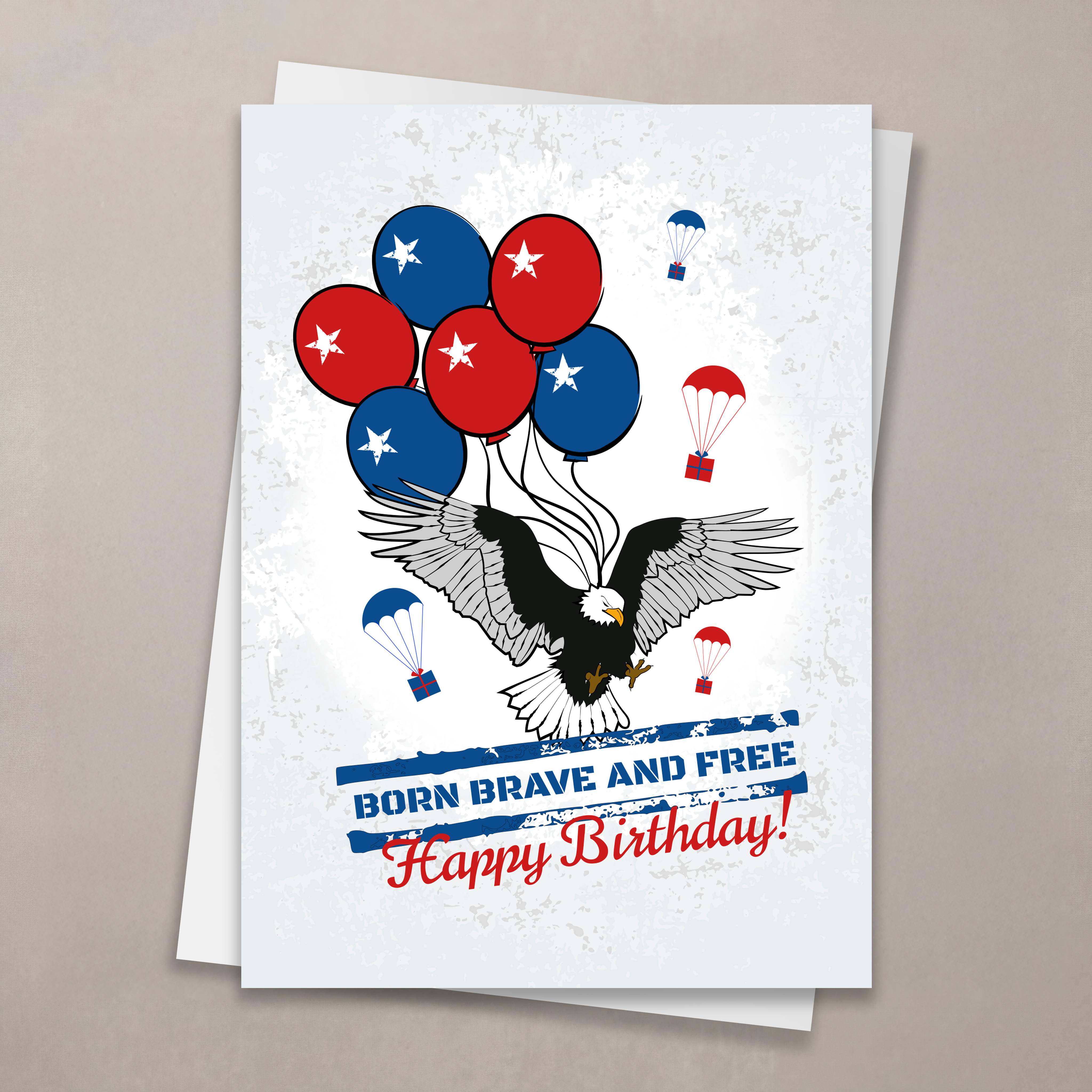 Patriotic Birthday Christmas Card