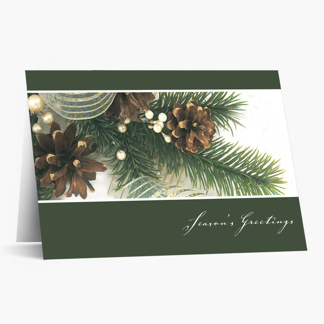 Pine Cone Holiday Christmas Card