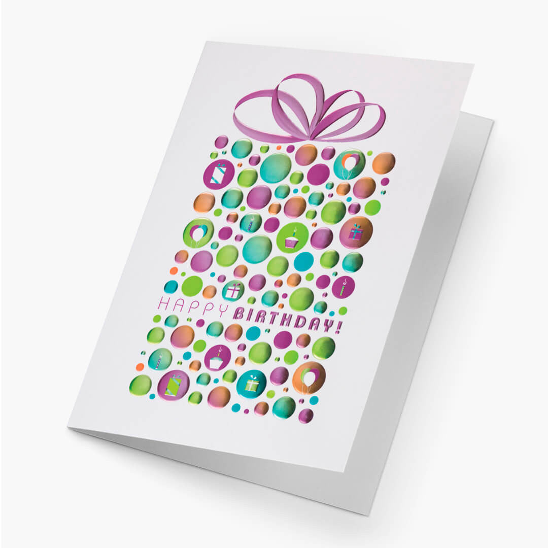 Polka Dot Present Birthday Card