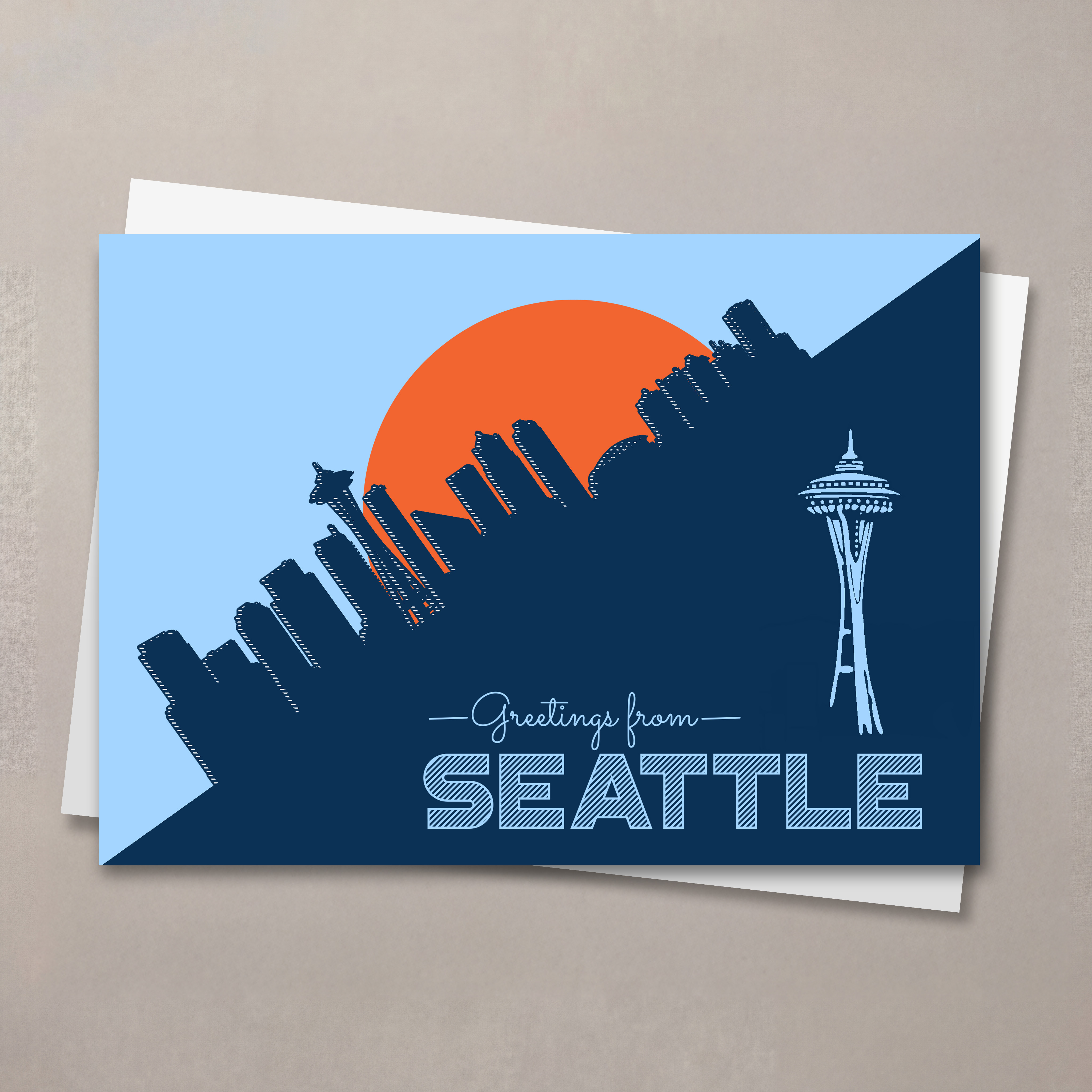 Pop Art Seattle Business Greeting Card