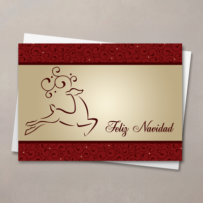 Prancing Deer Feliz Navidad Card