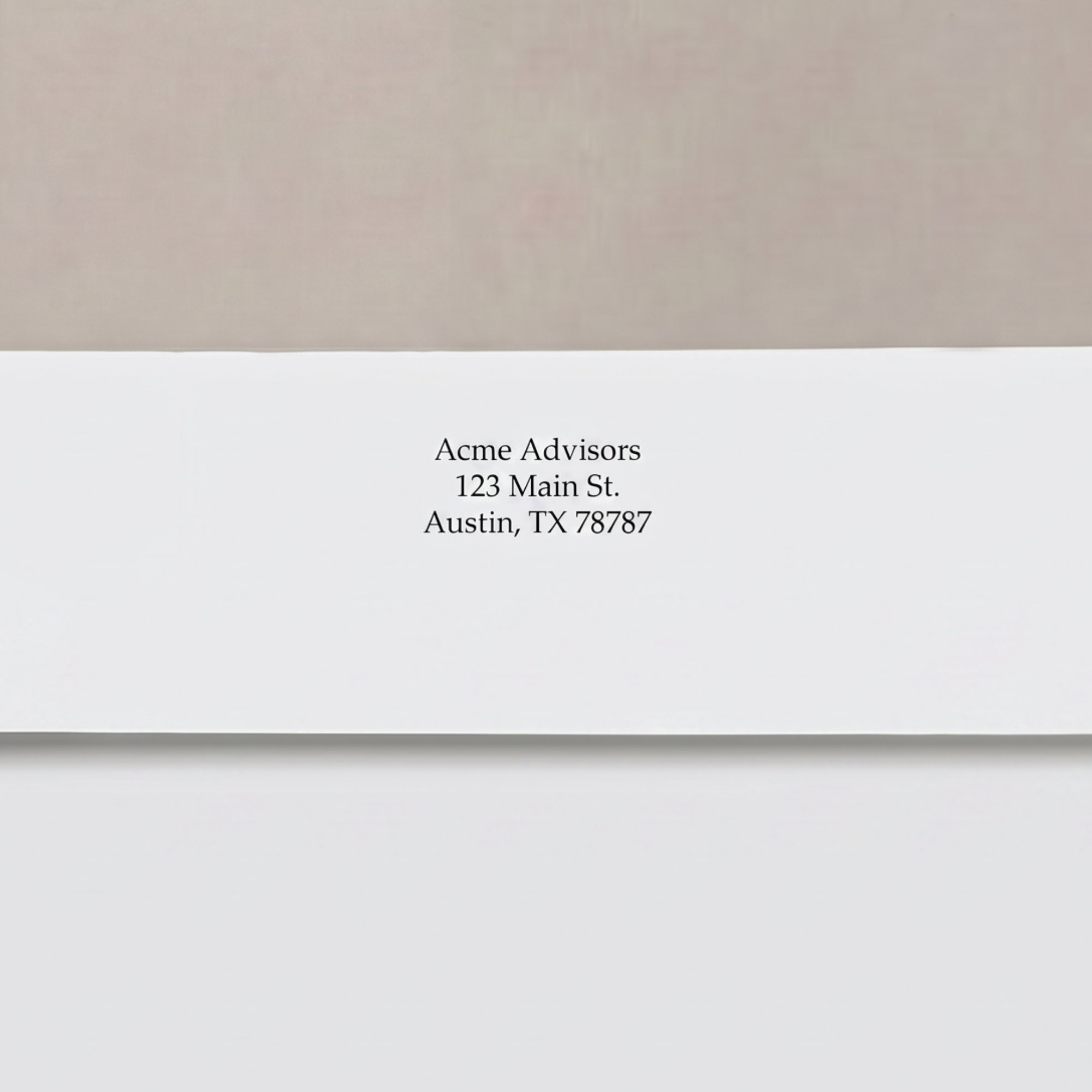Print return address on back flap