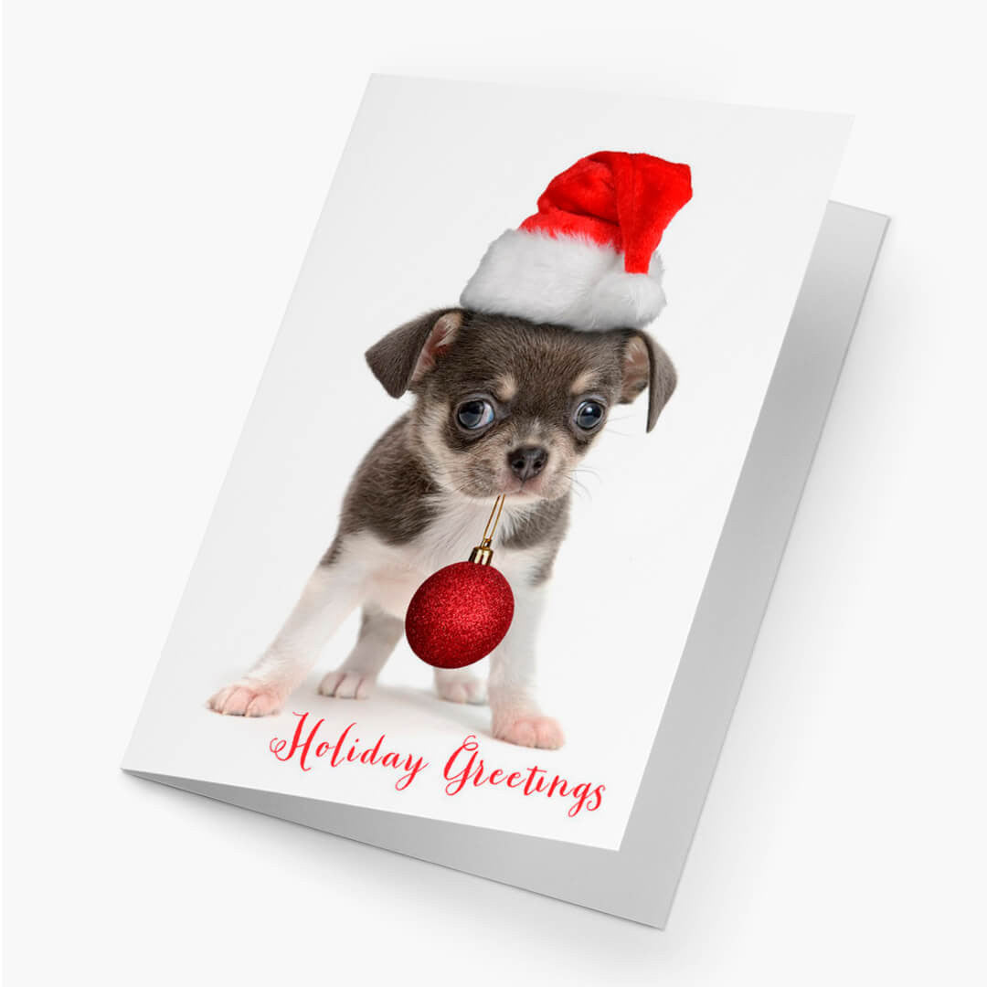Puppy Greetings Christmas Card