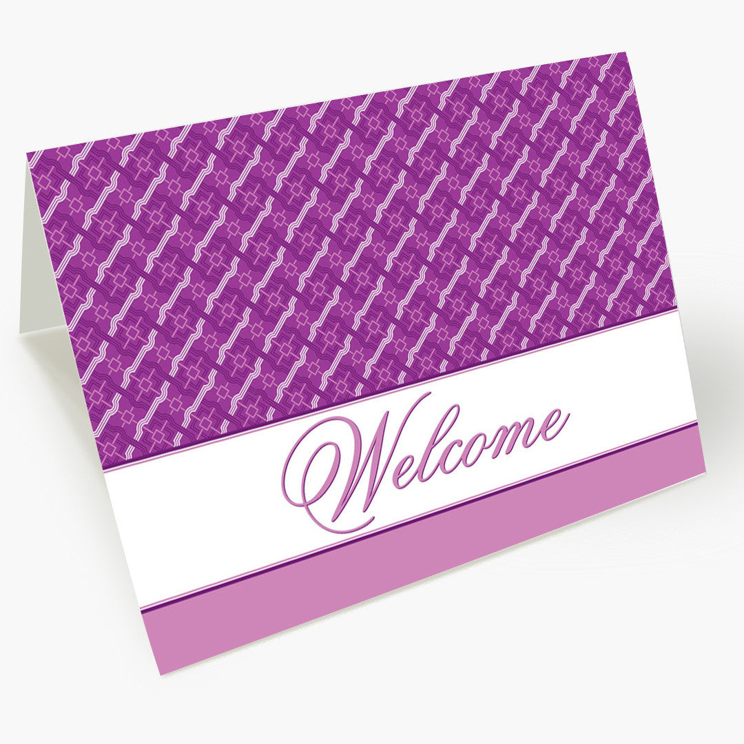 Purple Pattern Welcome Card