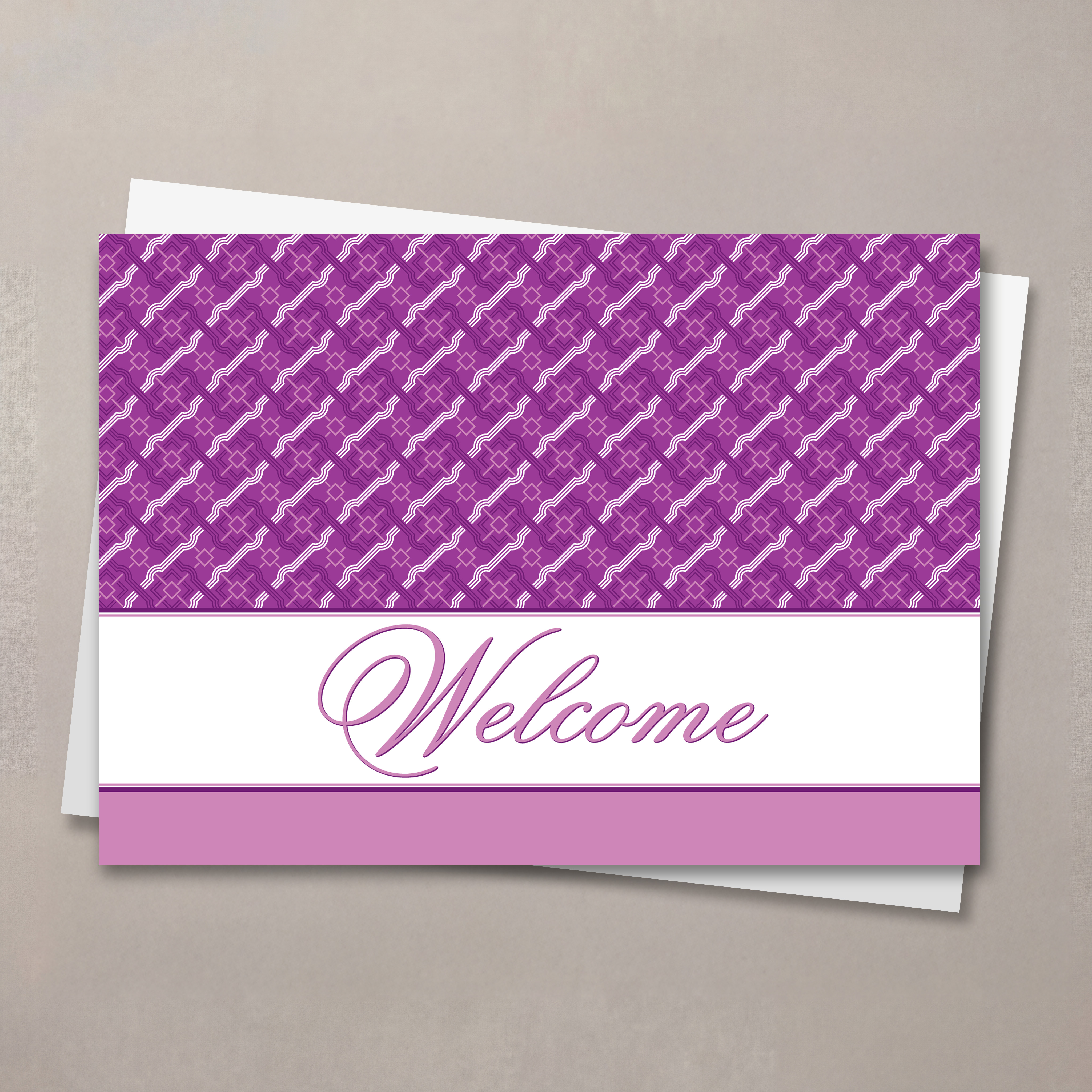 Purple Pattern Welcome Card
