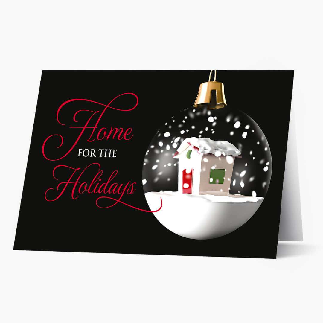 Real Estate Snowy Ornament Christmas Card