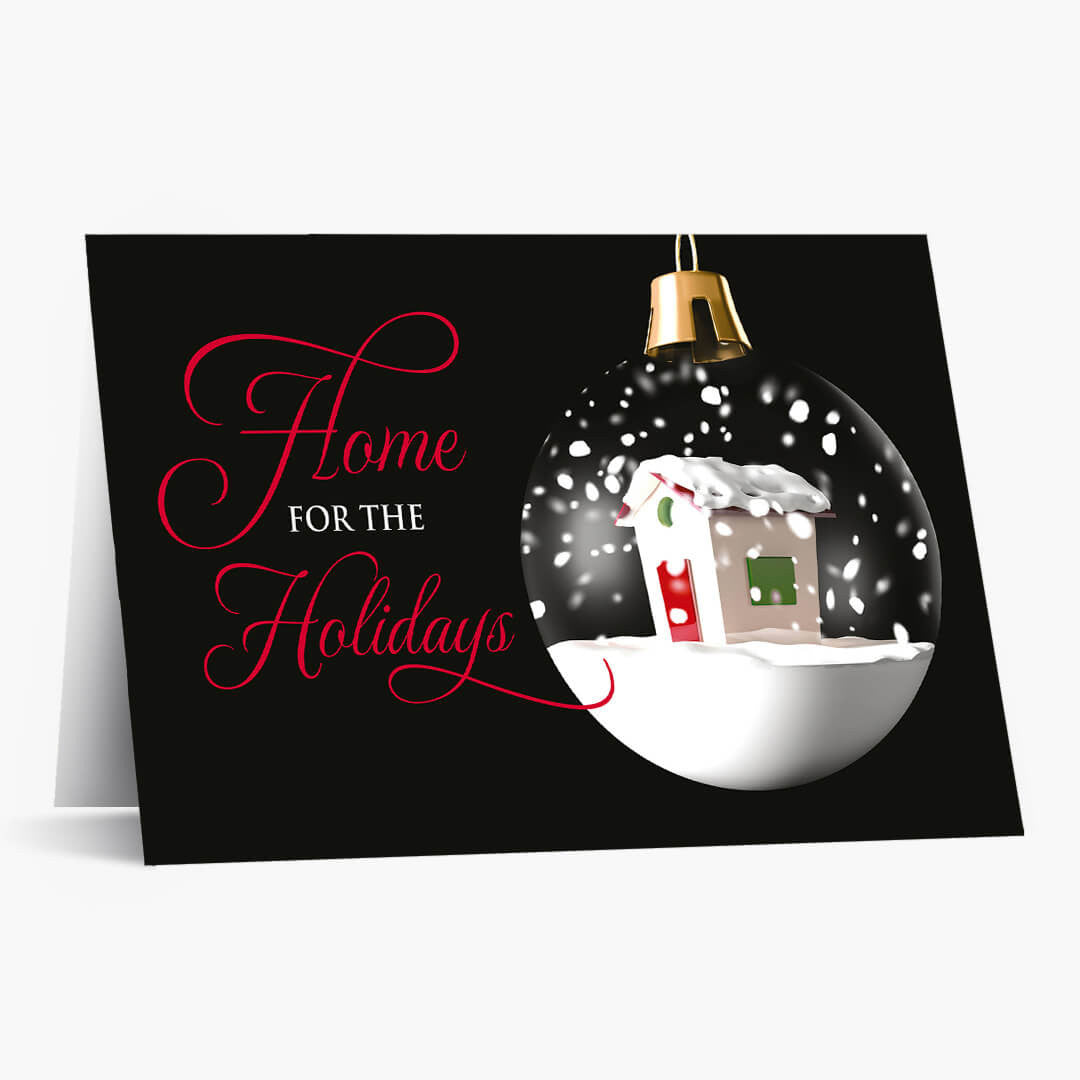 Real Estate Snowy Ornament Christmas Card