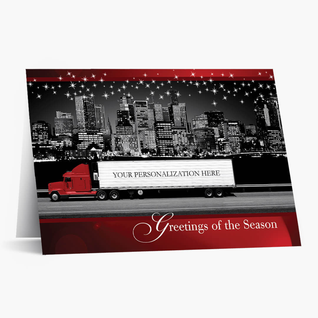 Red Contemporary Semi Holiday Card