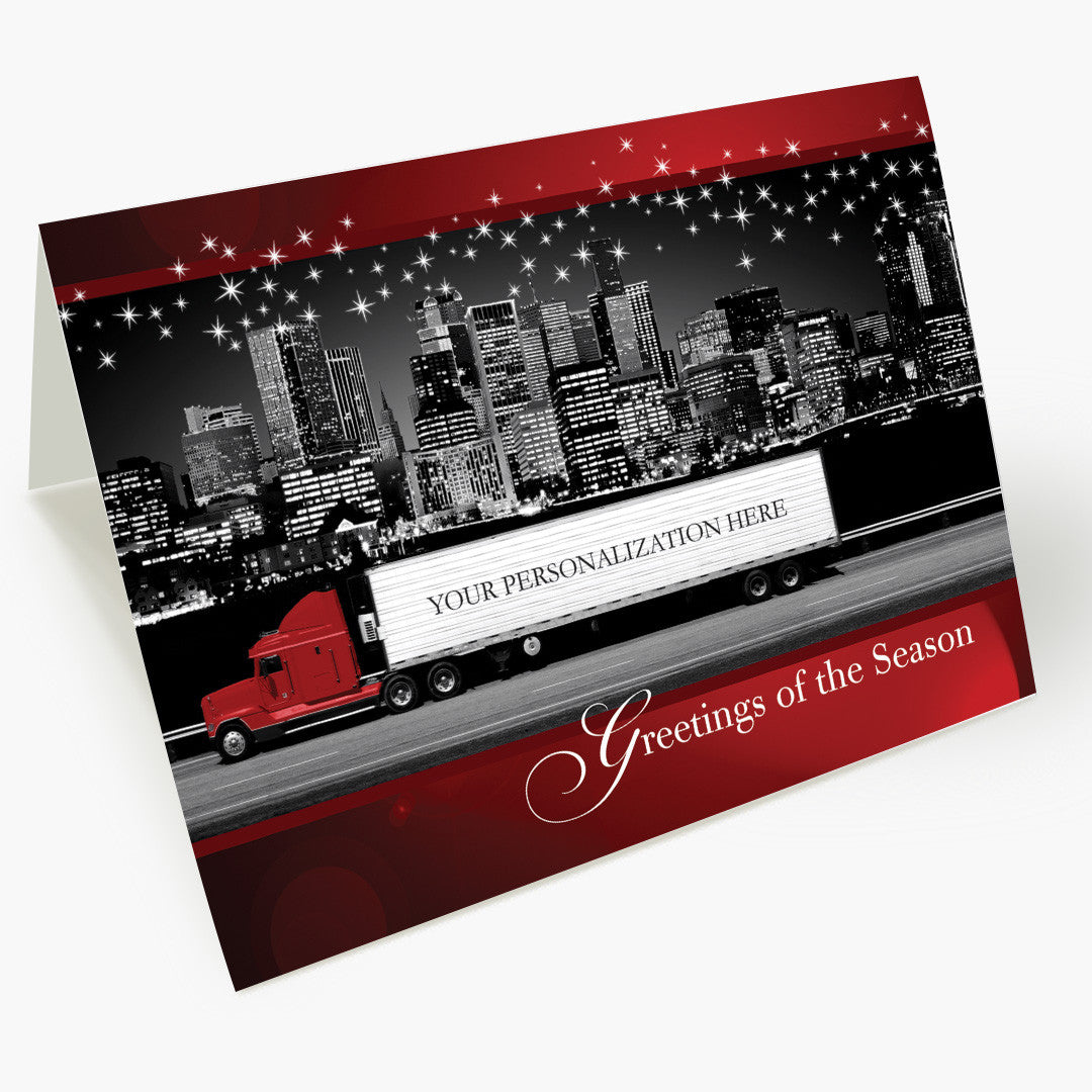 Red Contemporary Semi Holiday Card