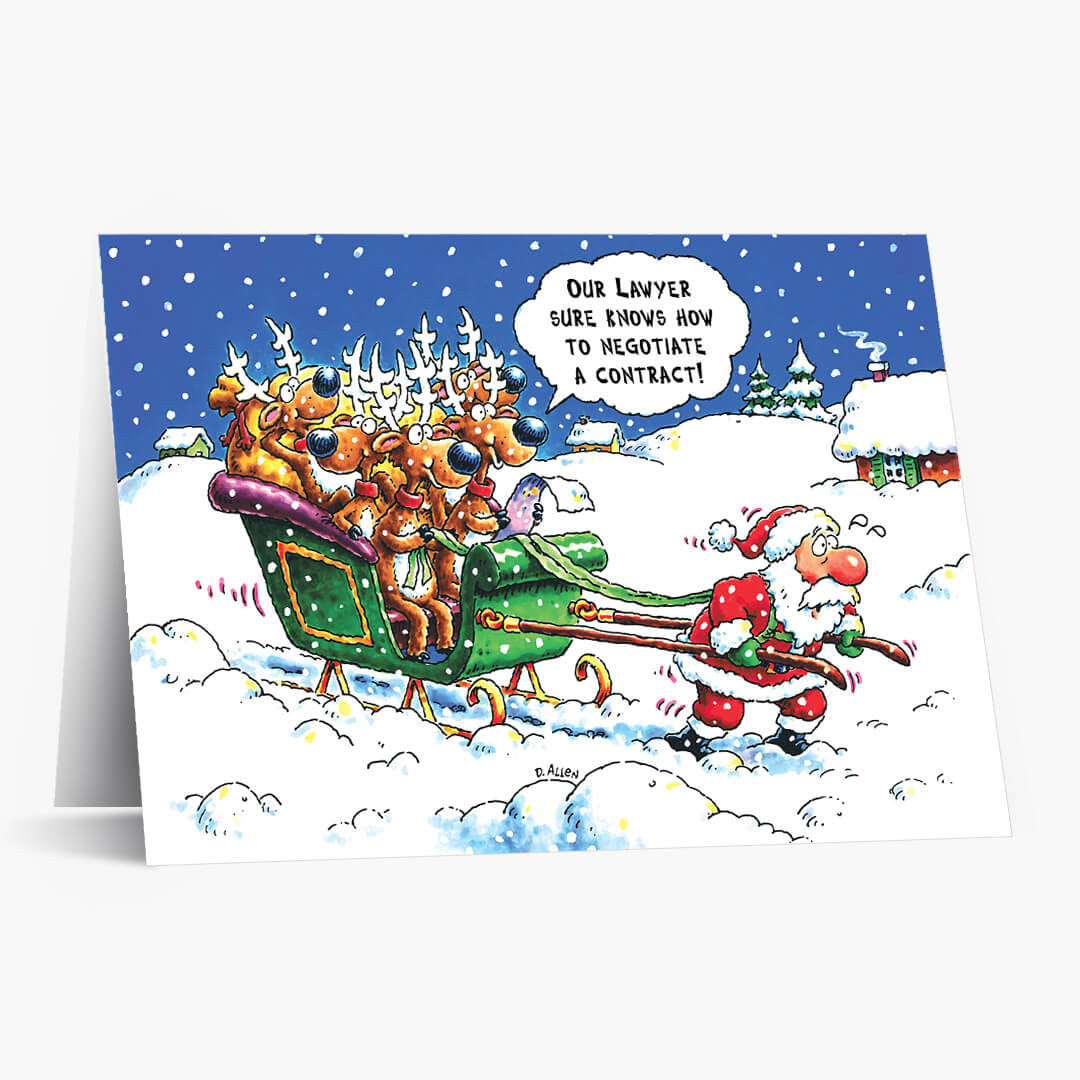 Reindeer Negotiations Christmas Card