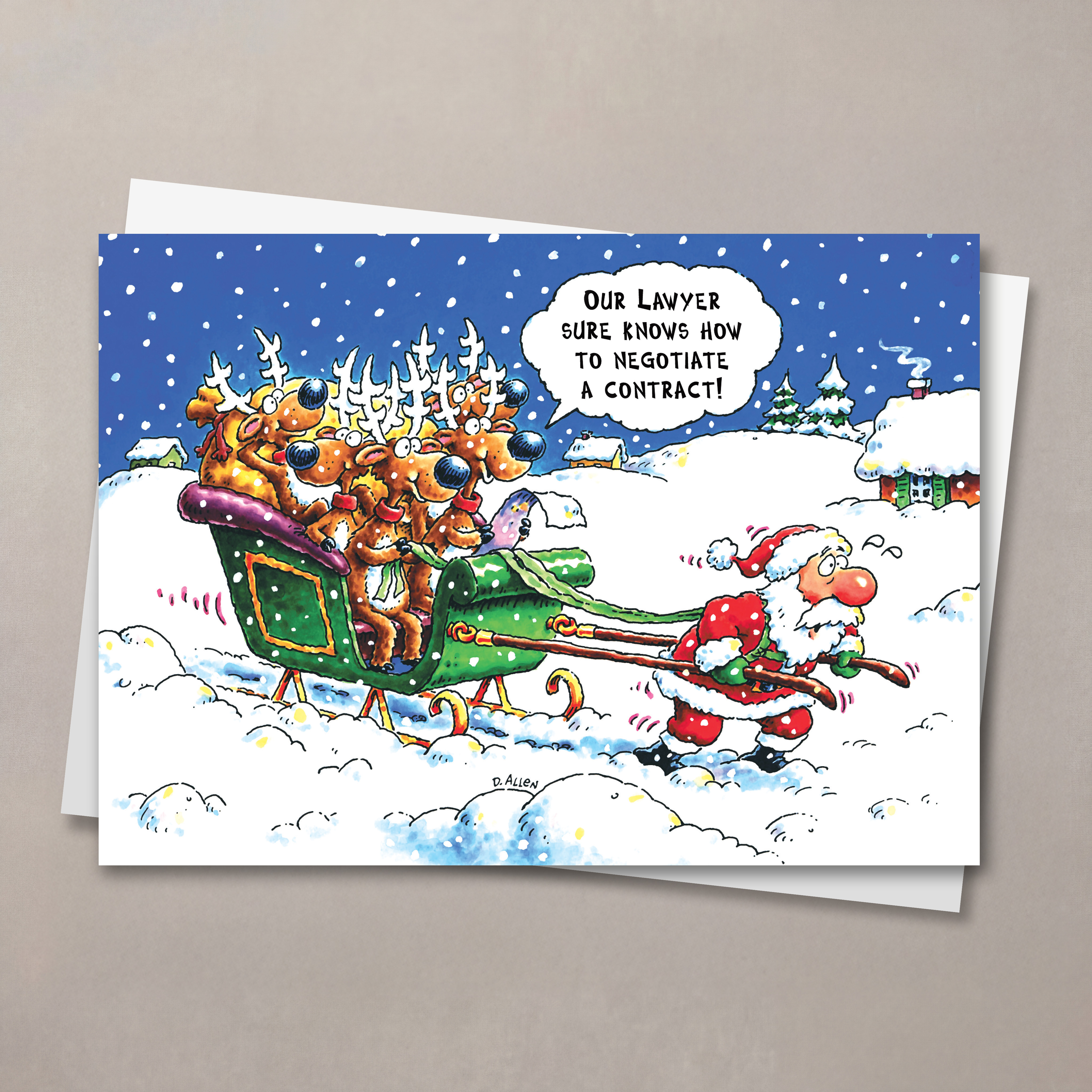 Reindeer Negotiations Christmas Card
