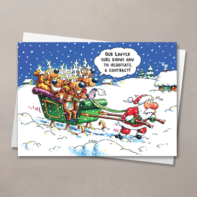 Reindeer Negotiations Christmas Card