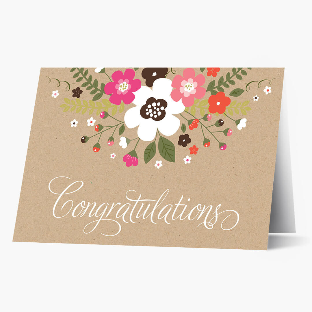 Rustic Floral Congrats