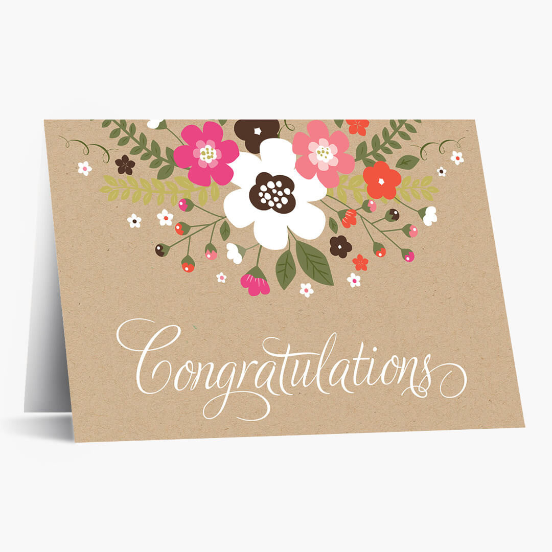 Rustic Floral Congrats